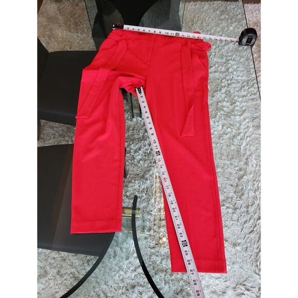 7th Avenue 2 Piece Suit Womens L/14 Red Pockets Slim Fit Notch Lapel Tie Waist - Picture 10 of 16
